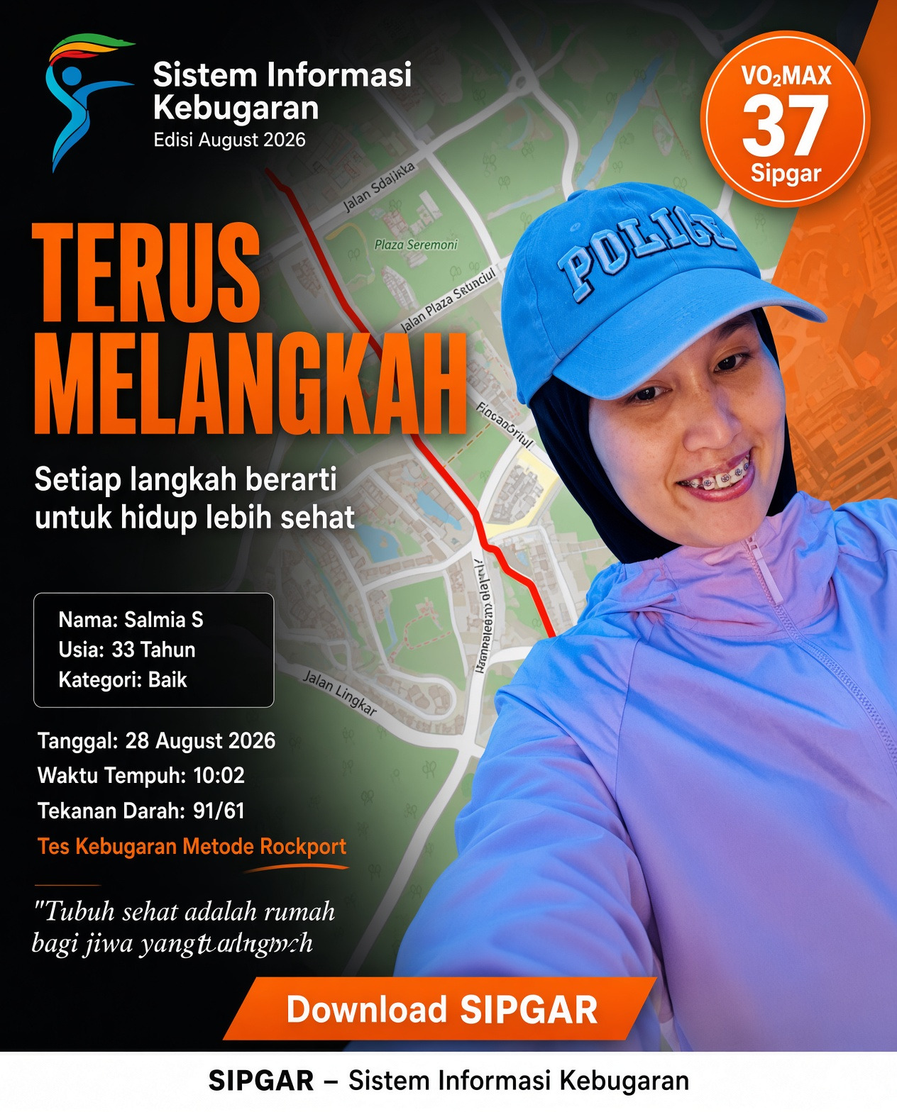 Cover hasil tes kebugaran Salmia S