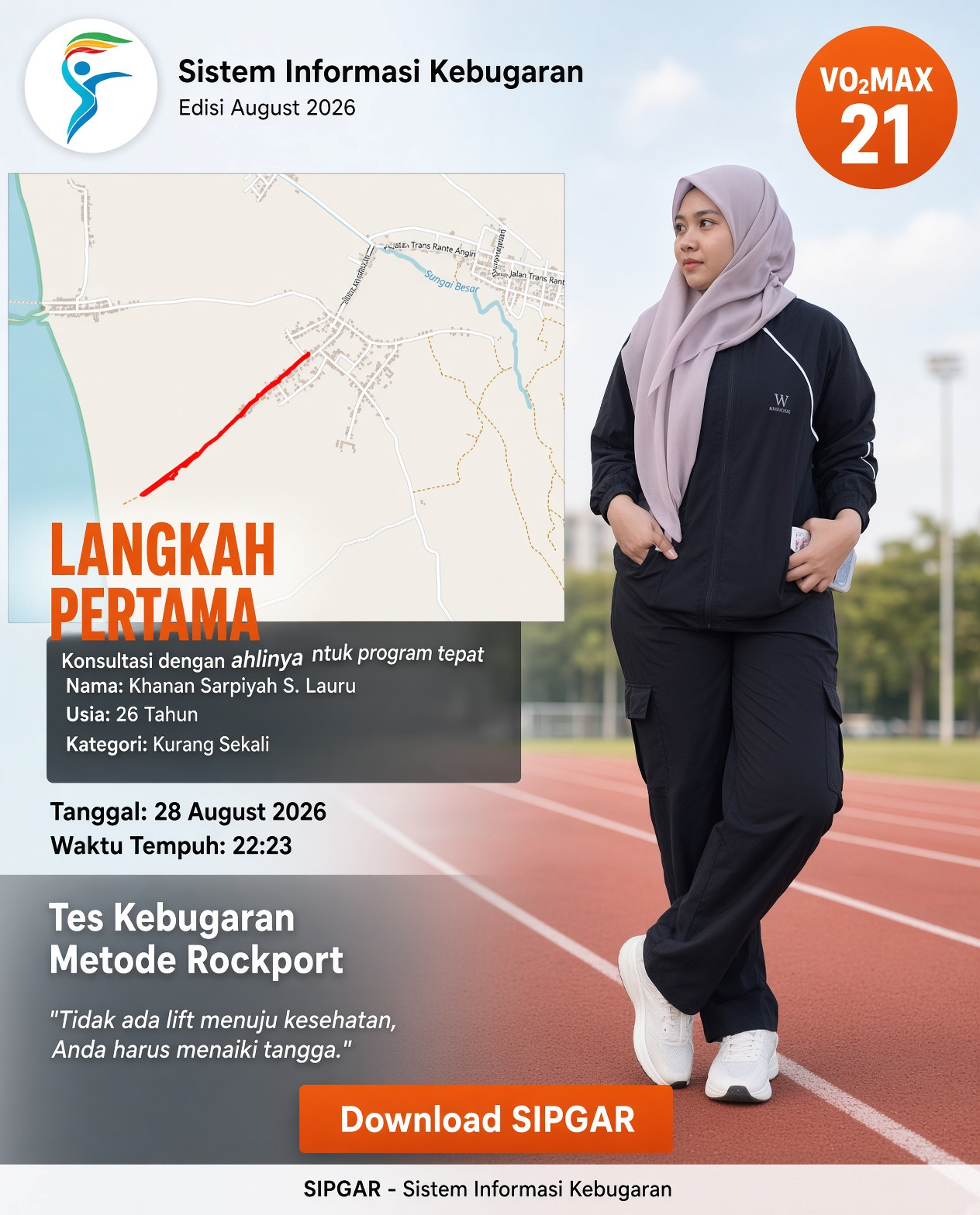 Cover hasil tes kebugaran Khanan Sarpiyah S. Lauru