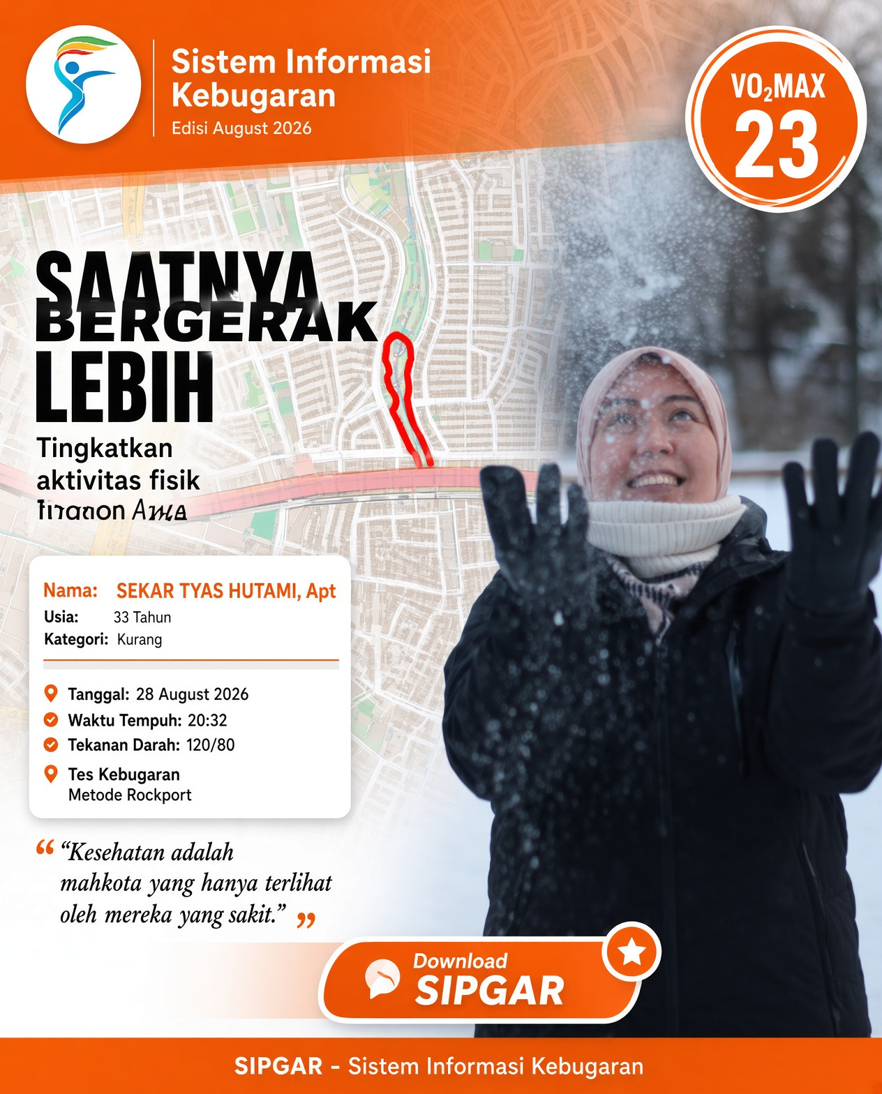 Cover hasil tes kebugaran SEKAR TYAS HUTAMI, Apt