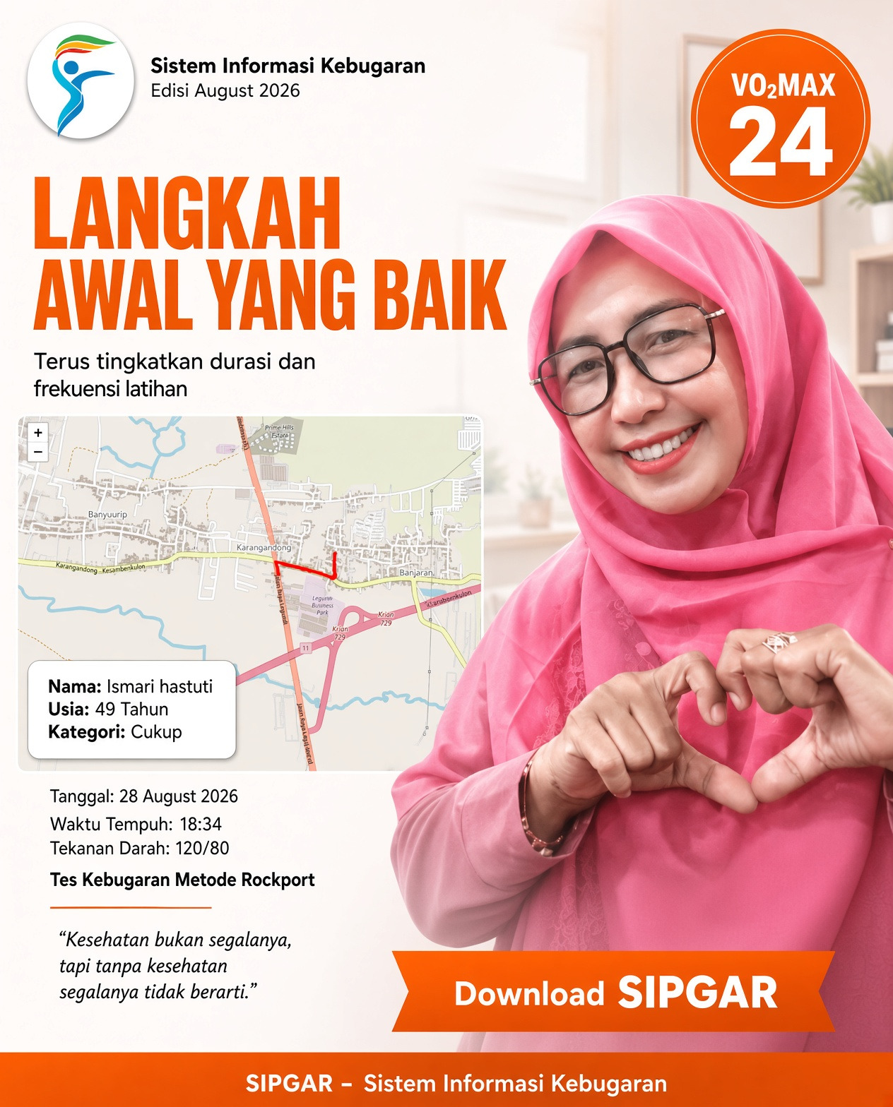 Cover hasil tes kebugaran Ismari hastuti