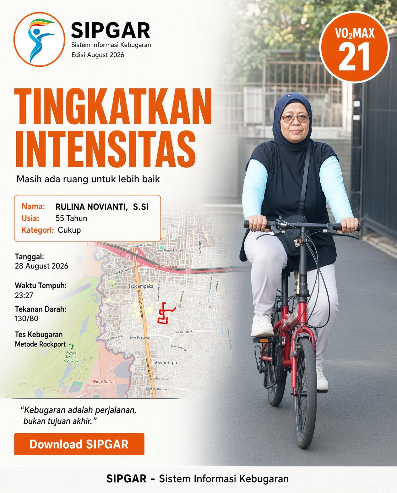 Cover hasil tes kebugaran RULINA NOVIANTI, S.Si