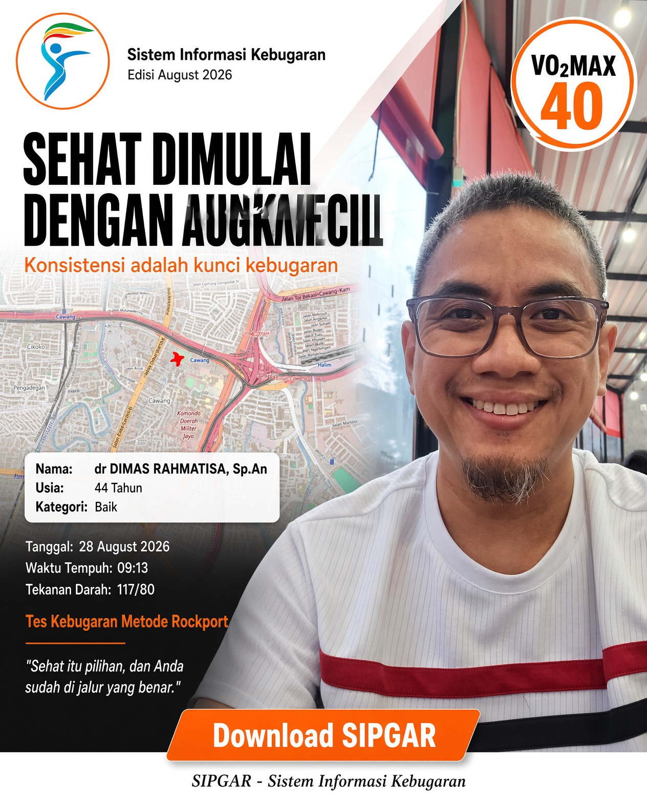 Cover hasil tes kebugaran dr DIMAS RAHMATISA, Sp.An