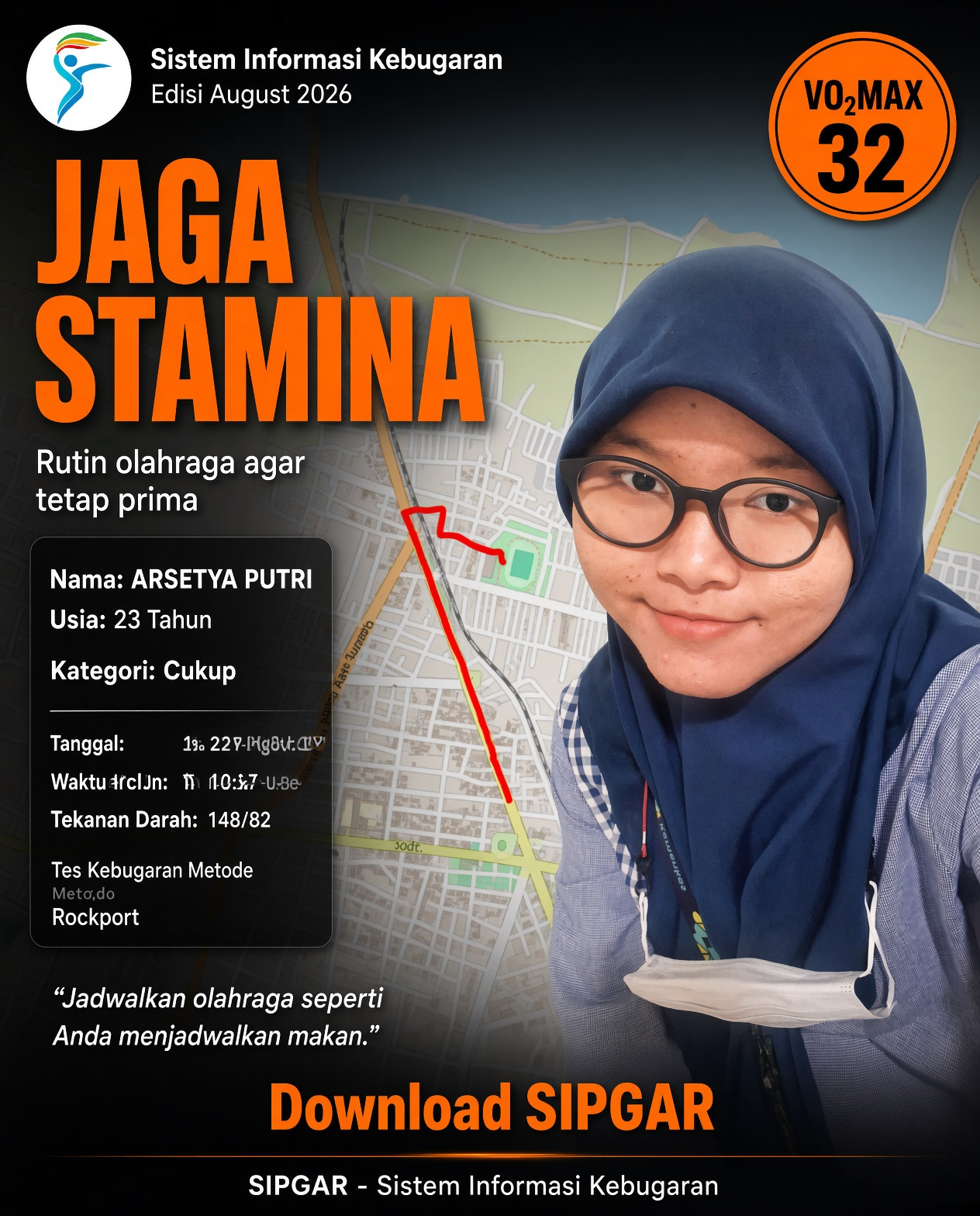 Cover hasil tes kebugaran ARSETYA PUTRI