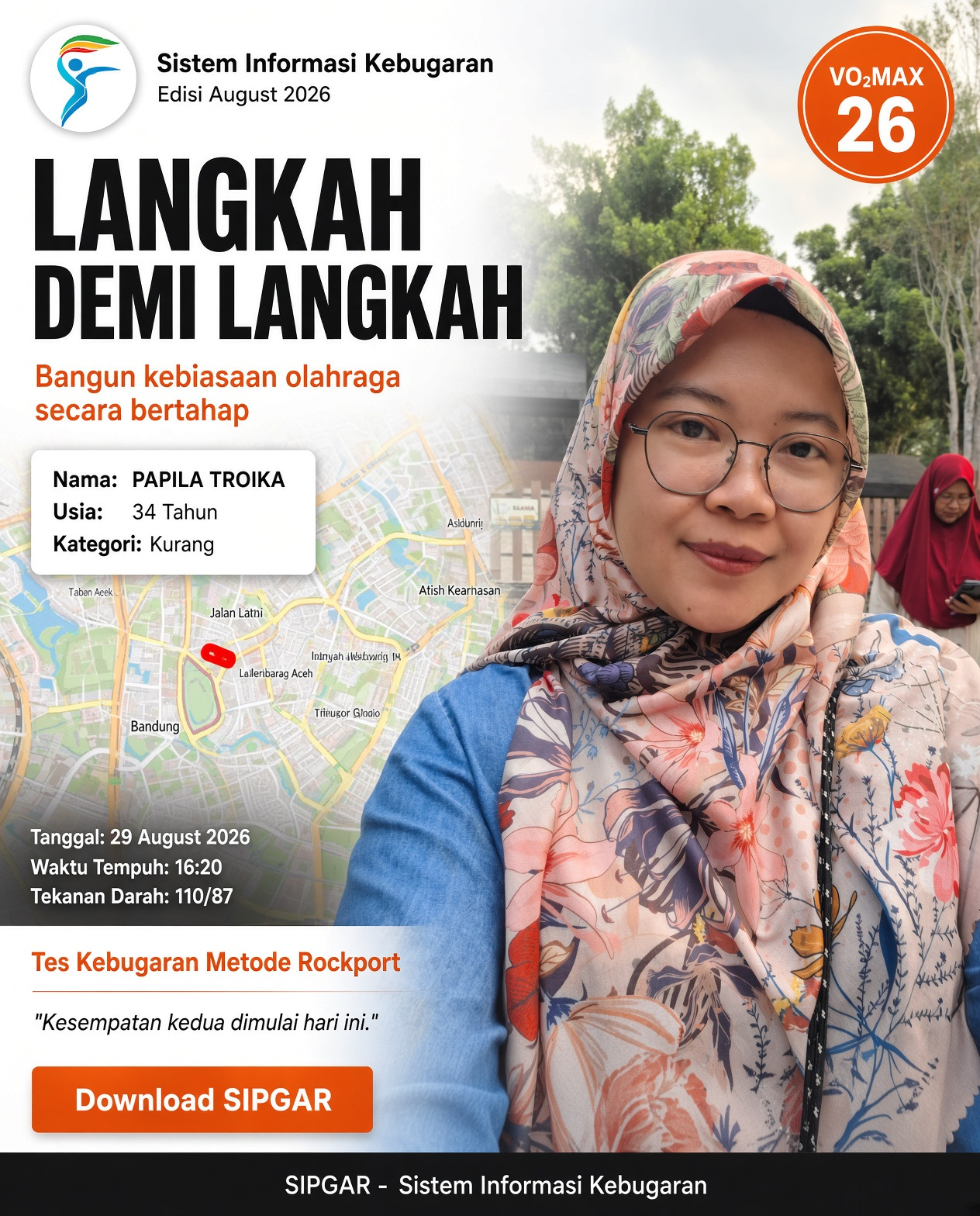 Cover hasil tes kebugaran PAPILA TROIKA
