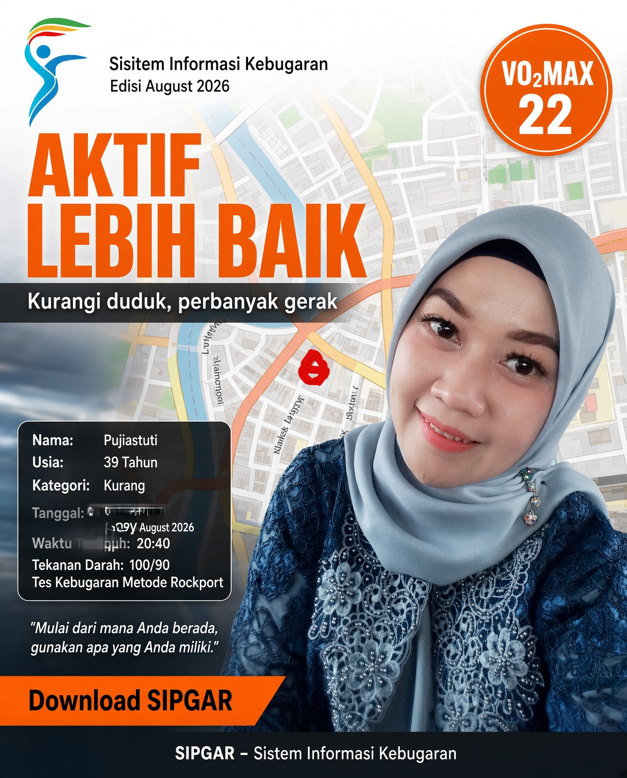 Cover hasil tes kebugaran Pujiastuti