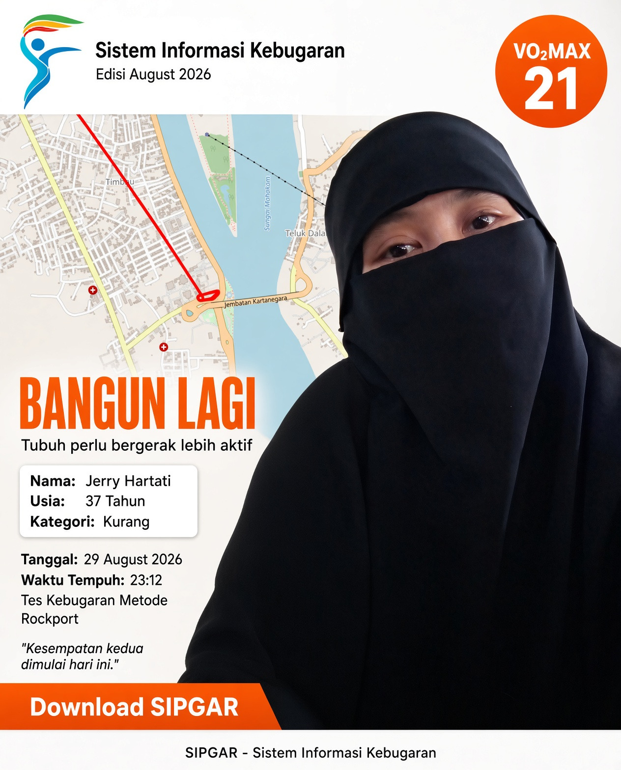 Cover hasil tes kebugaran Jerry Hartati