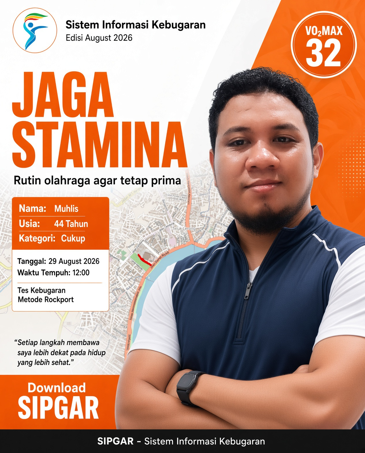 Cover hasil tes kebugaran Muhlis