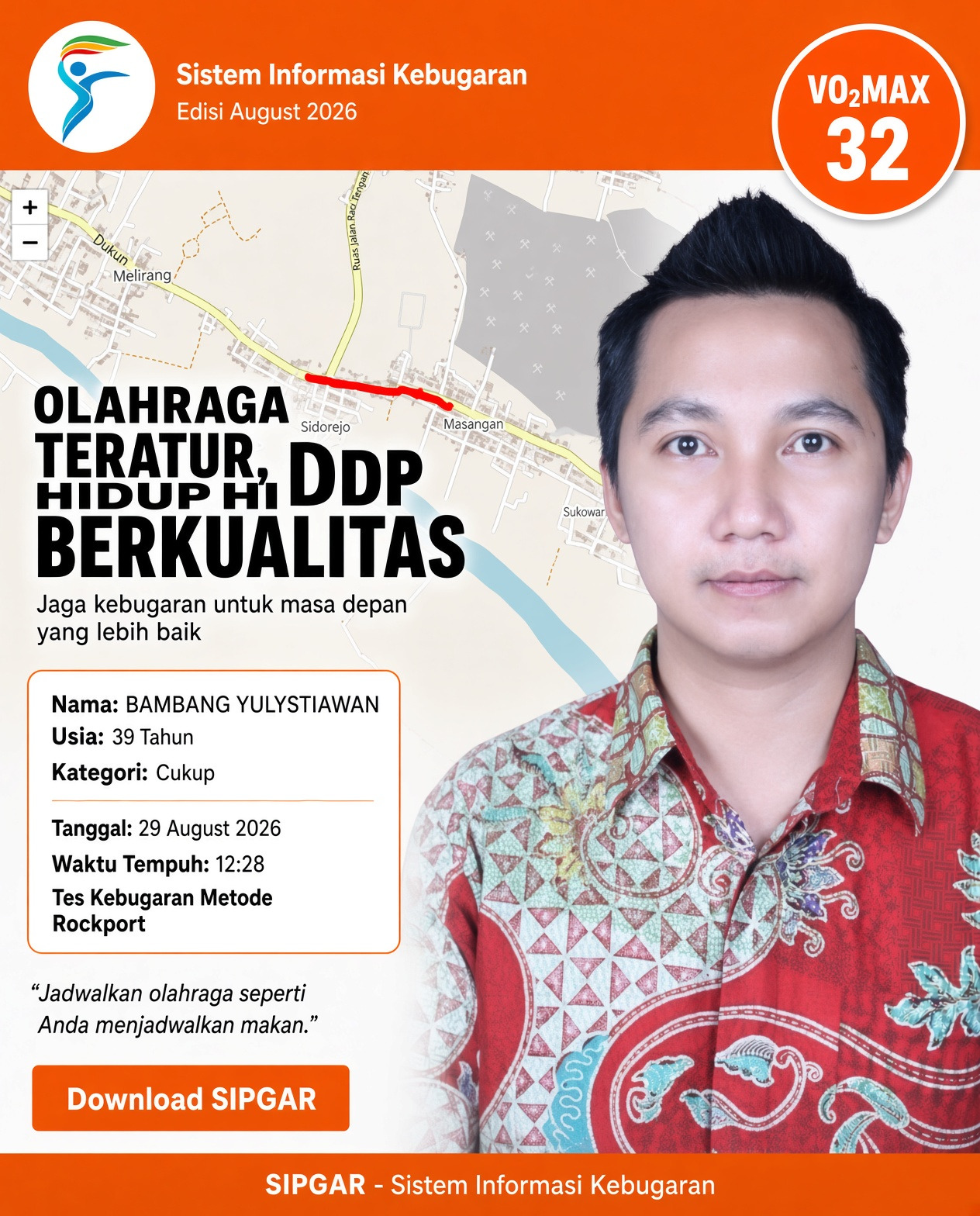 Cover hasil tes kebugaran BAMBANG YULYSTIAWAN
