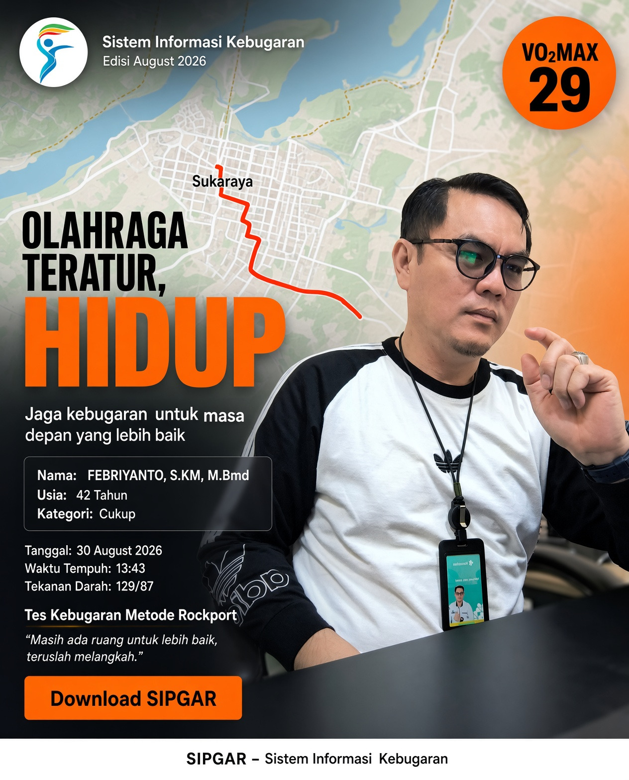 Cover hasil tes kebugaran FEBRIYANTO, S.KM, M.Bmd