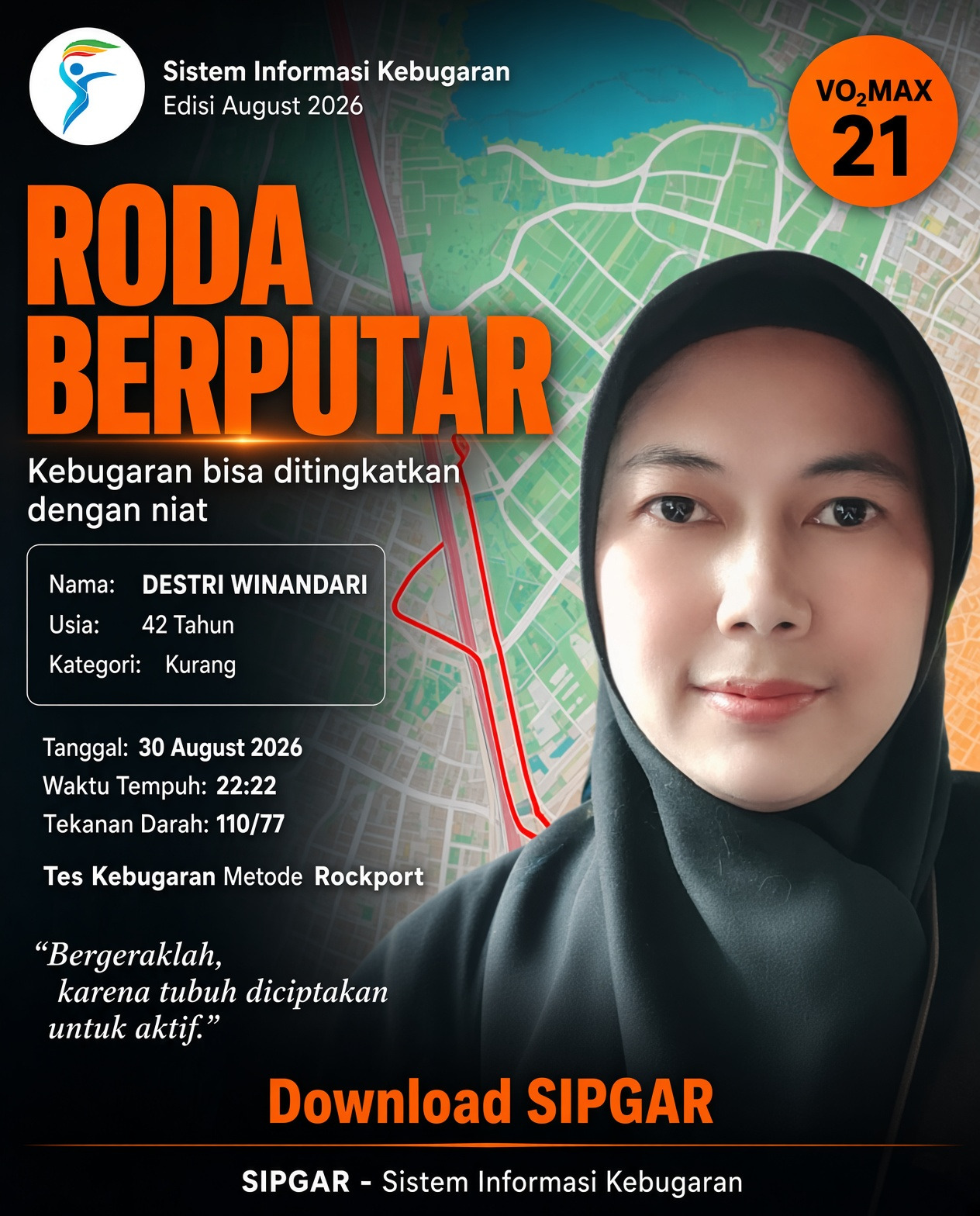 Cover hasil tes kebugaran DESTRI WINANDARI