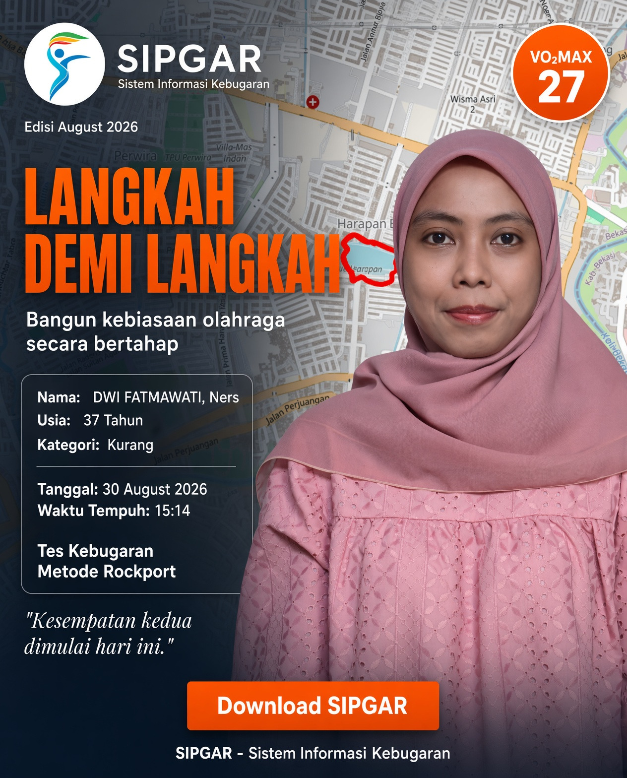 Cover hasil tes kebugaran DWI FATMAWATI, Ners