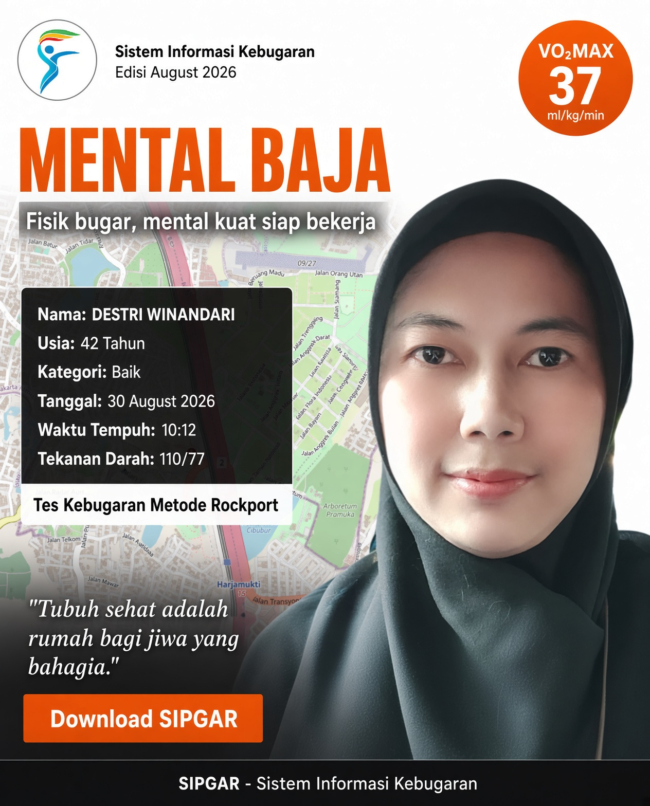 Cover hasil tes kebugaran DESTRI WINANDARI