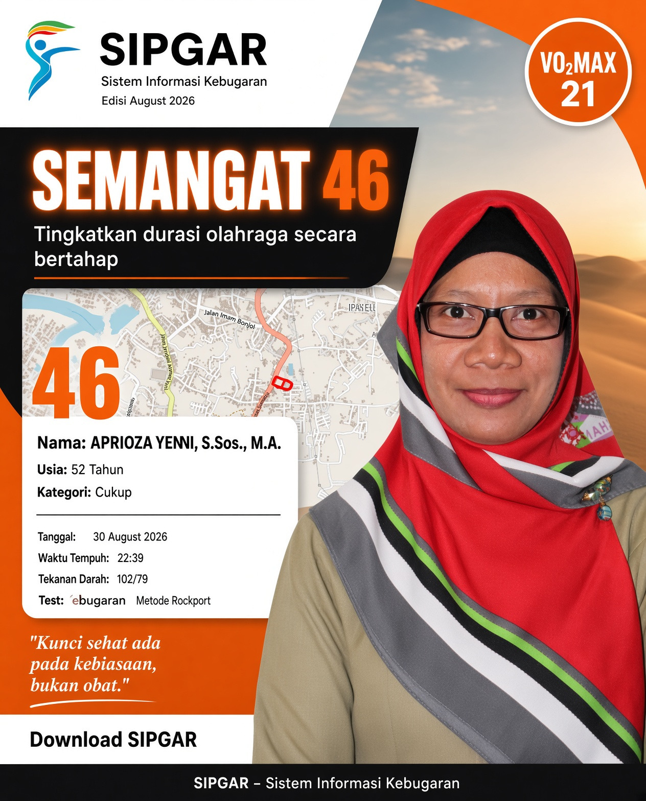 Cover hasil tes kebugaran APRIOZA YENNI, S.Sos., M.A.