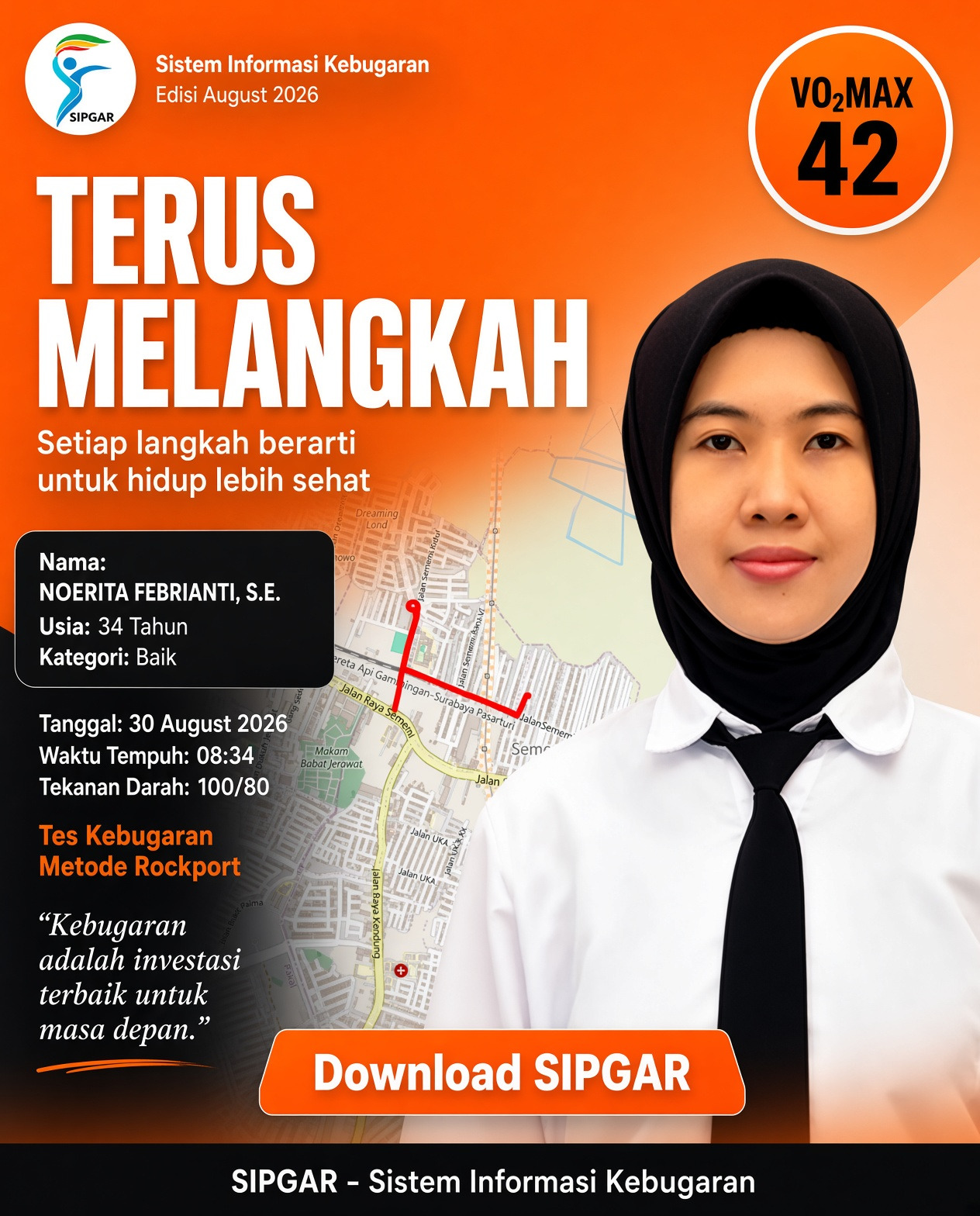Cover hasil tes kebugaran NOERITA FEBRIANTI, S.E.