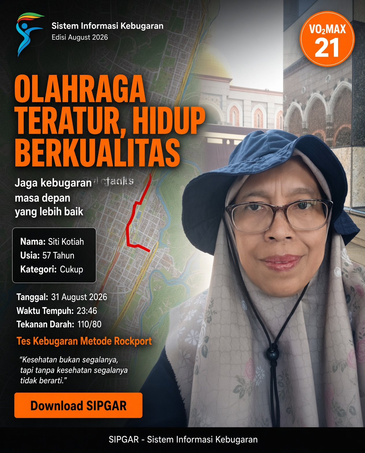 Cover hasil tes kebugaran Siti Kotiah
