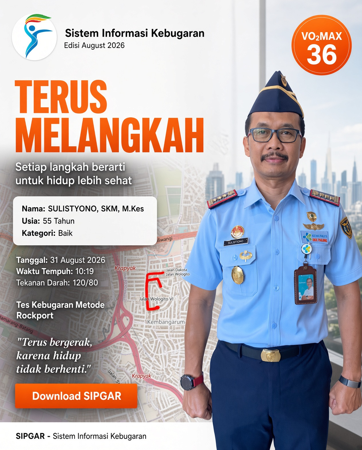 Cover hasil tes kebugaran SULISTYONO, SKM, M.Kes