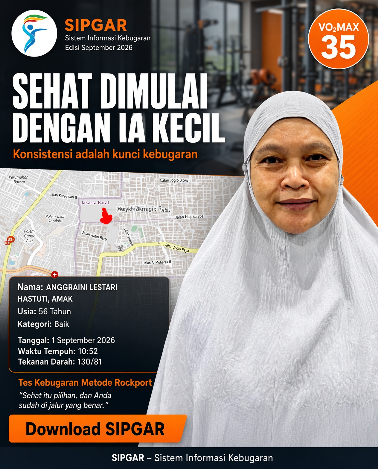 Cover hasil tes kebugaran ANGGRAINI LESTARI HASTUTI, AMAK