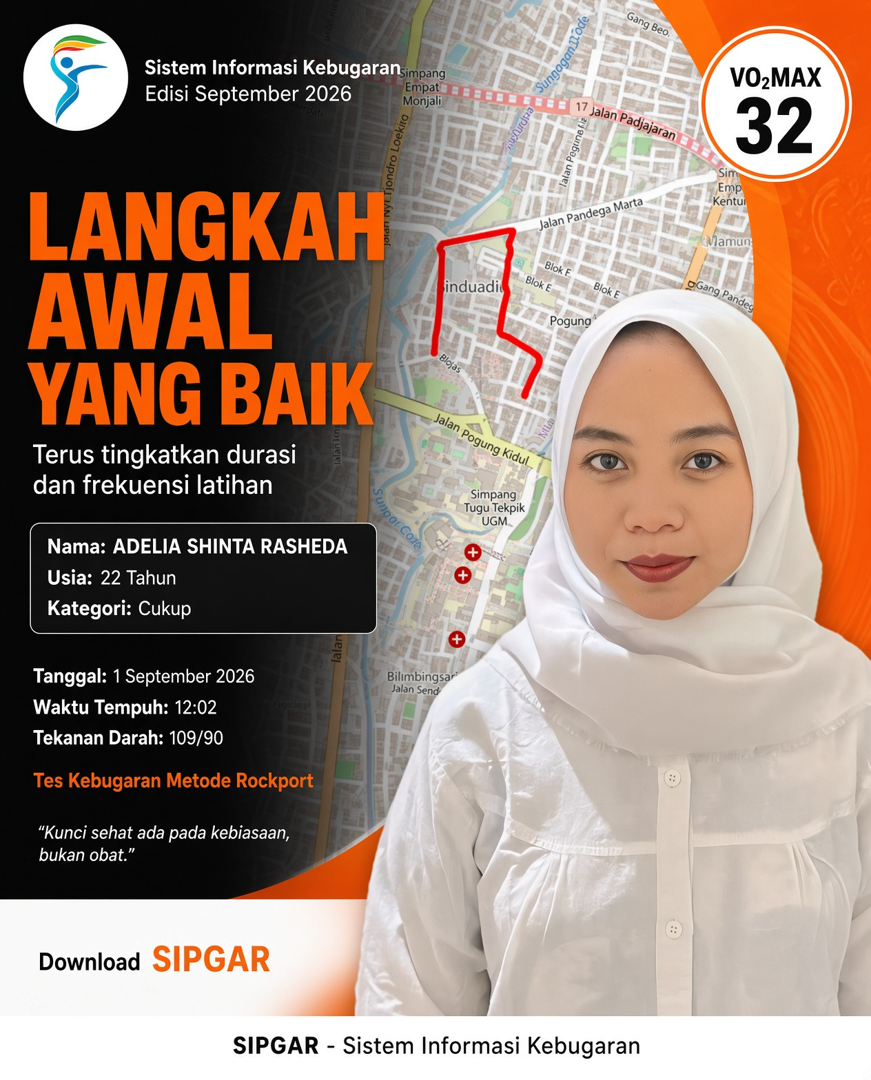 Cover hasil tes kebugaran ADELIA SHINTA RASHEDA
