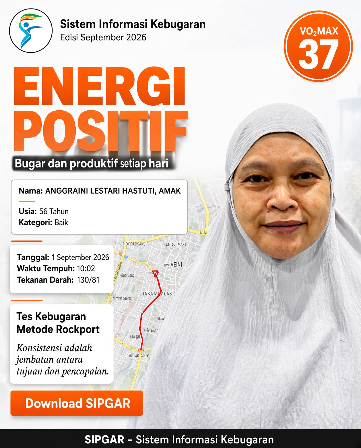 Cover hasil tes kebugaran ANGGRAINI LESTARI HASTUTI, AMAK