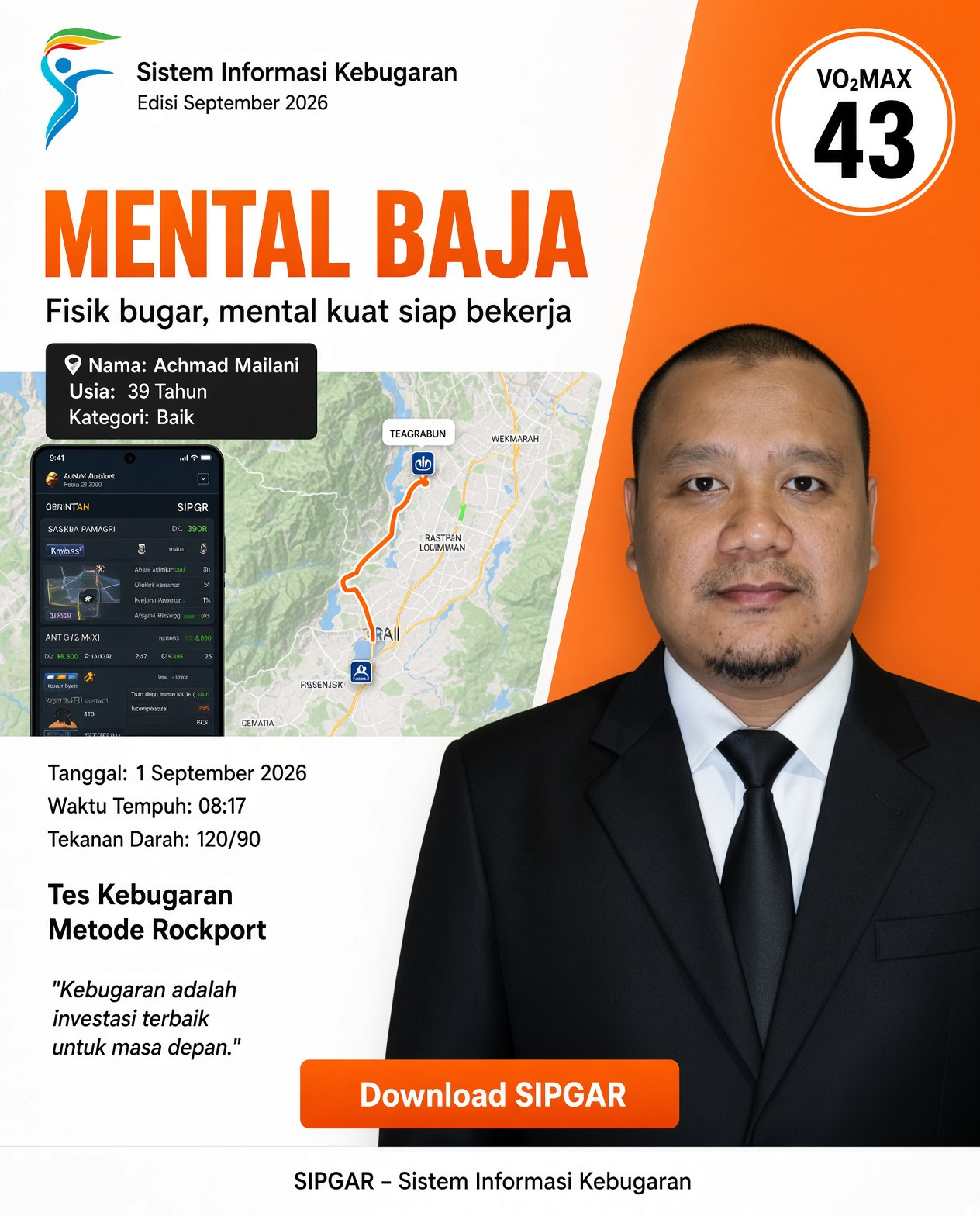 Cover hasil tes kebugaran Achmad Mailani