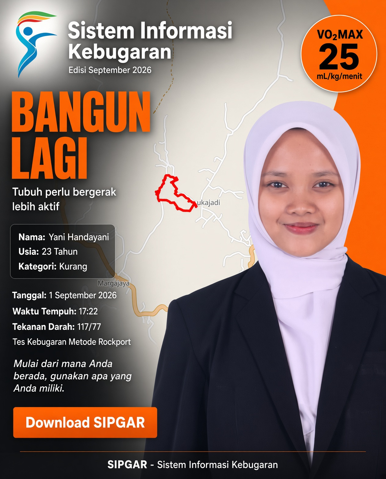 Cover hasil tes kebugaran Yani Handayani