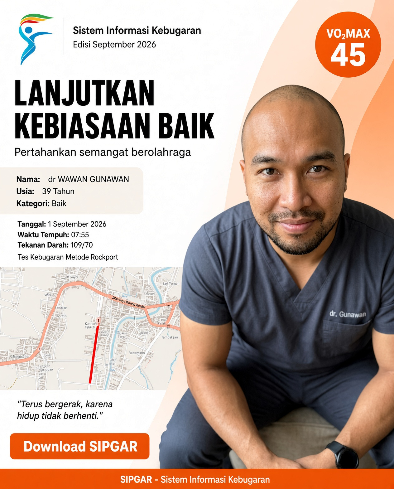 Cover hasil tes kebugaran dr WAWAN GUNAWAN