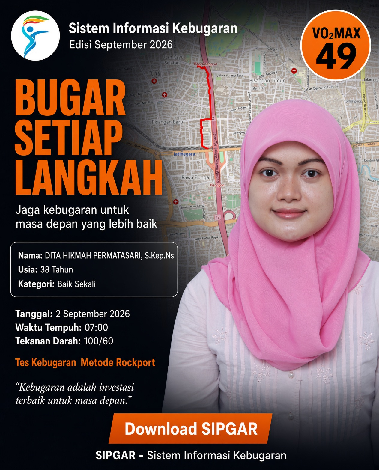 Cover hasil tes kebugaran DITA HIKMAH PERMATASARI, S.Kep. Ns