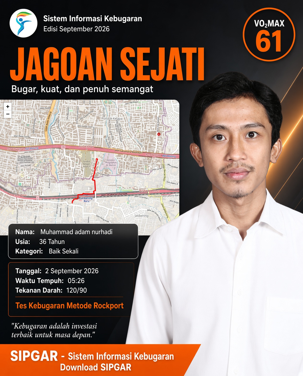 Cover hasil tes kebugaran Muhammad adam nurhadi
