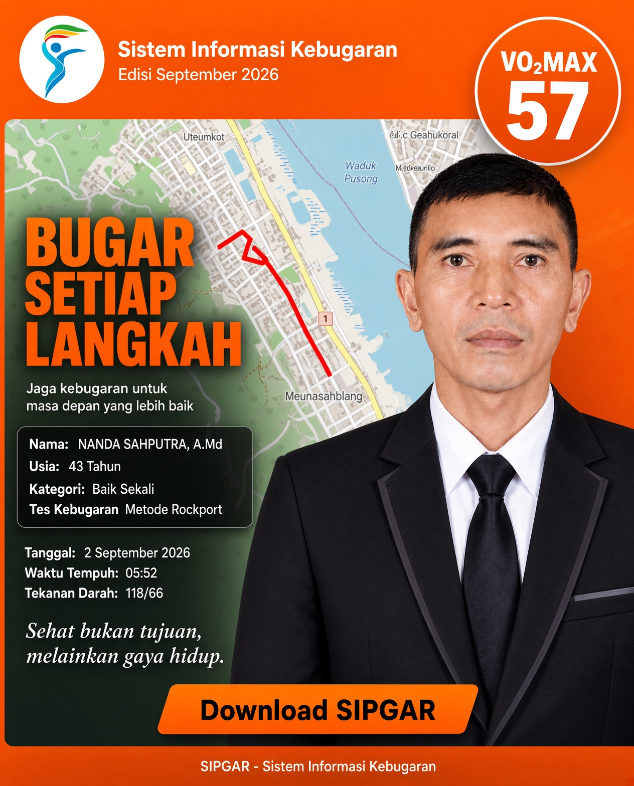 Cover hasil tes kebugaran NANDA SAHPUTRA, A.Md