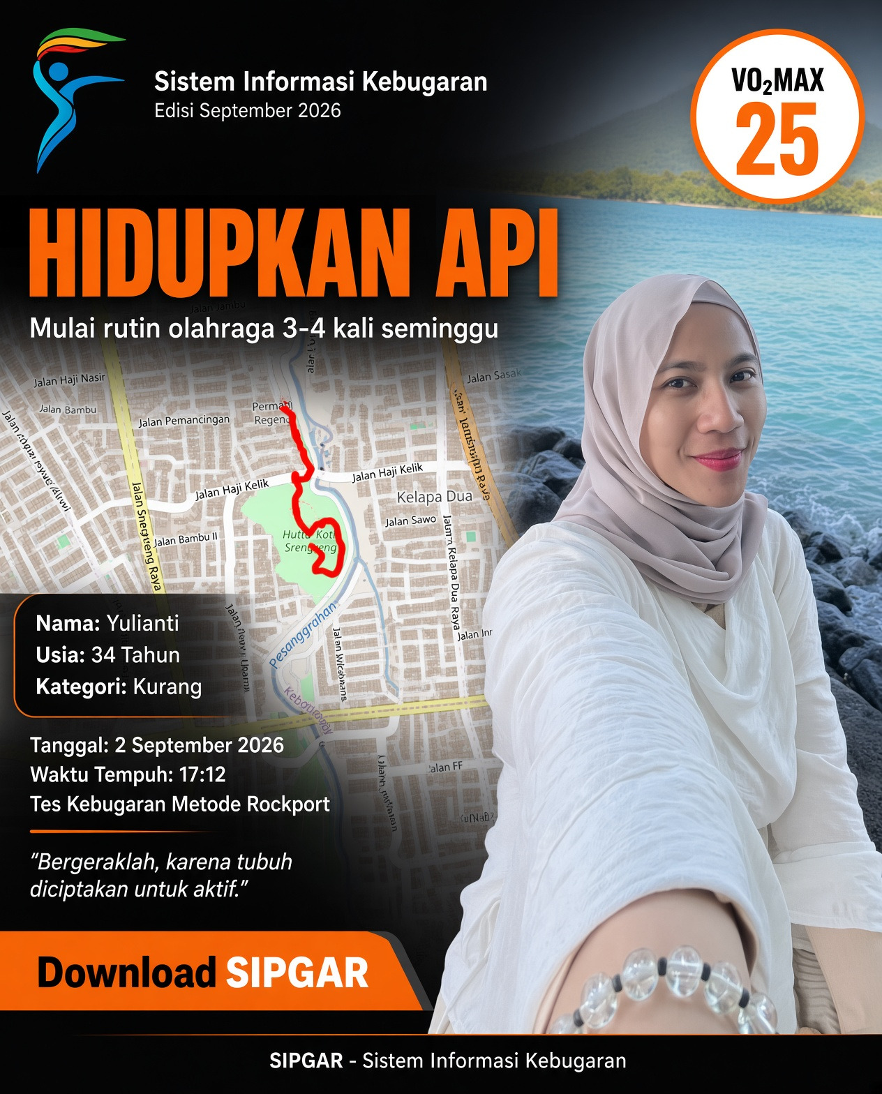 Cover hasil tes kebugaran Yulianti