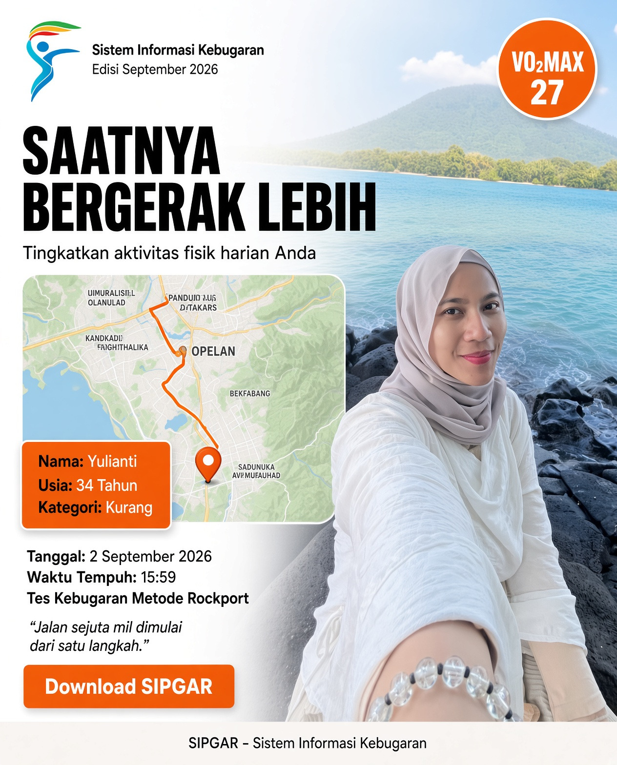 Cover hasil tes kebugaran Yulianti