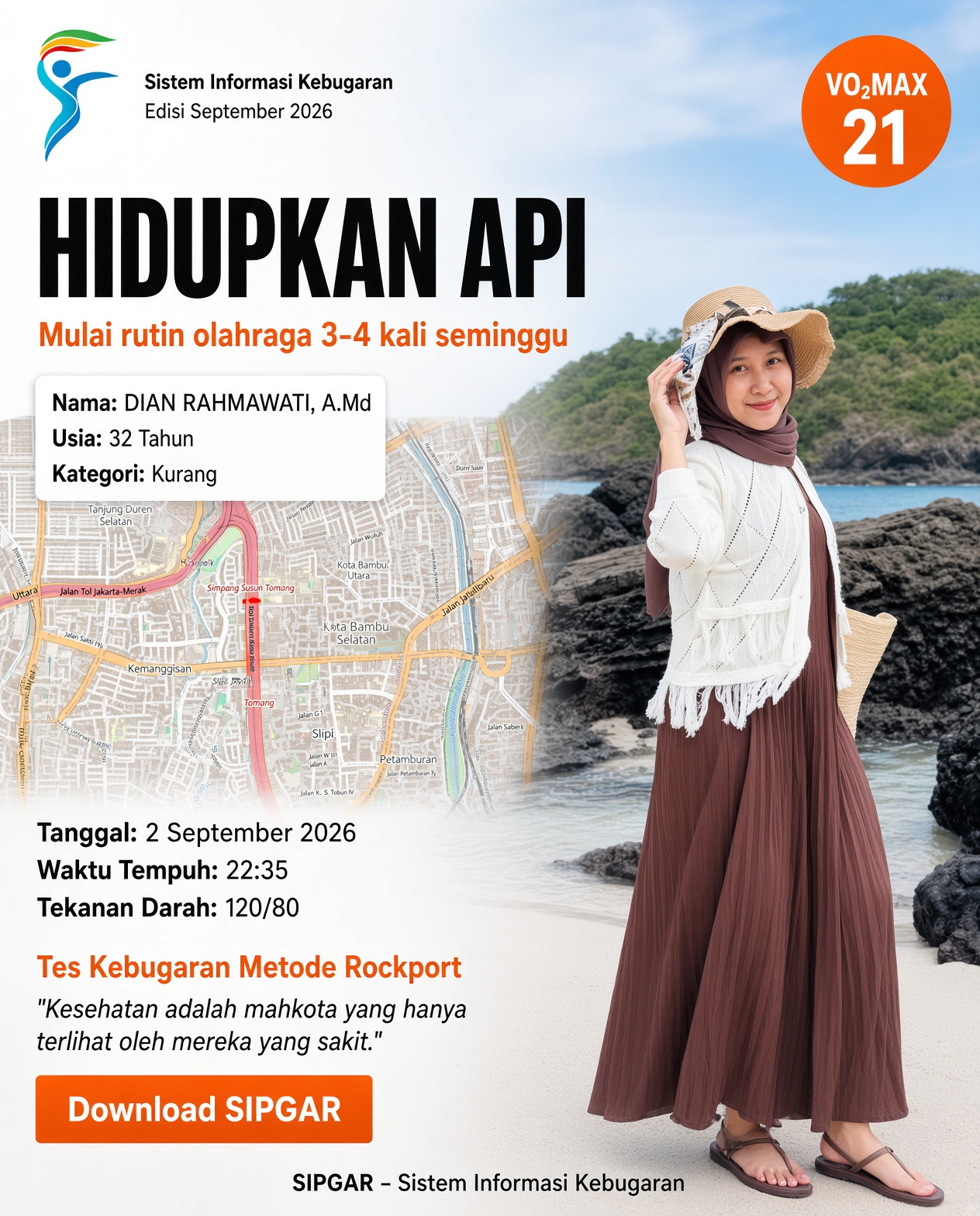 Cover hasil tes kebugaran DIAN RAHMAWATI, A.Md