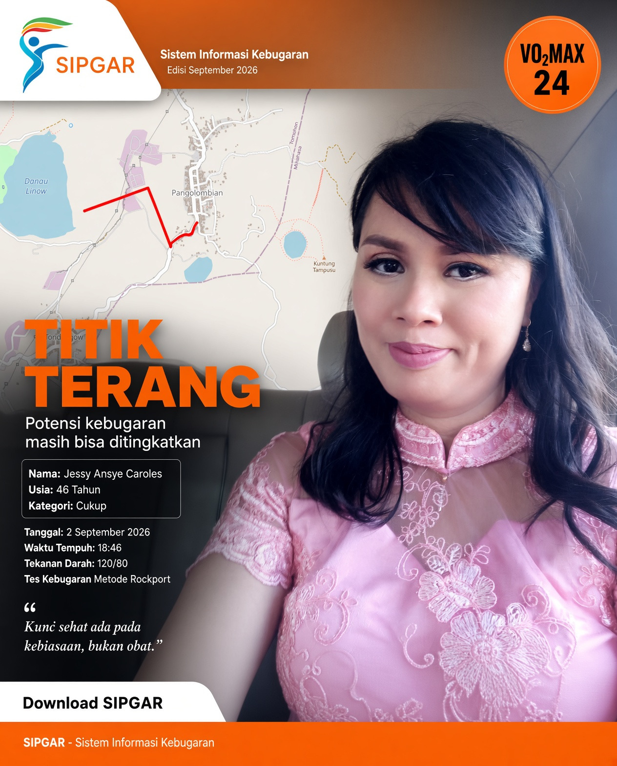 Cover hasil tes kebugaran Jessy  Ansye Caroles