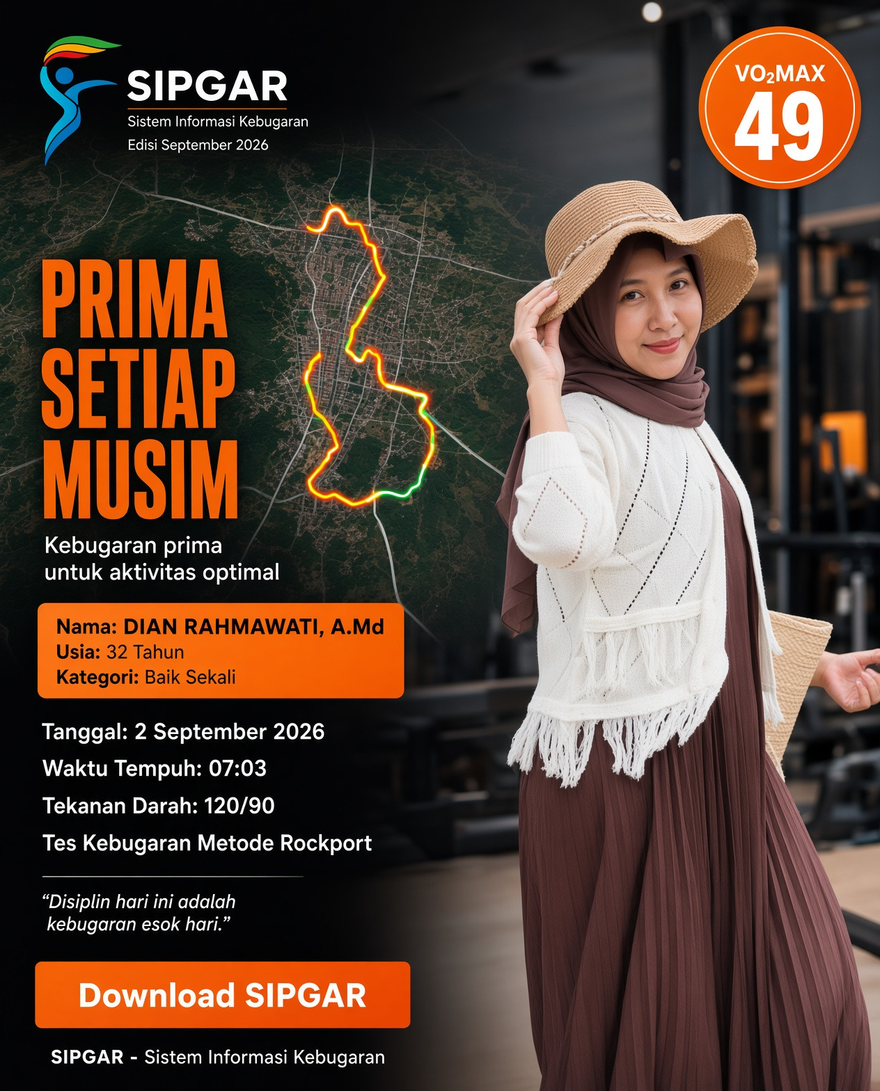 Cover hasil tes kebugaran DIAN RAHMAWATI, A.Md