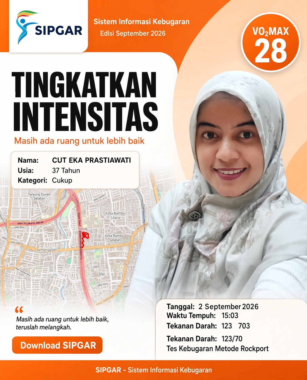 Cover hasil tes kebugaran CUT EKA PRASTIAWATI