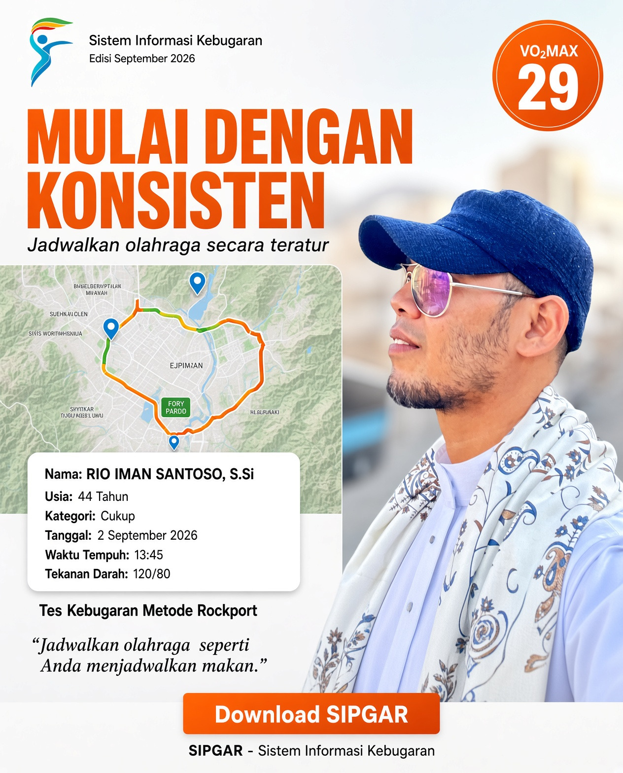 Cover hasil tes kebugaran RIO IMAM SANTOSO, S.Si
