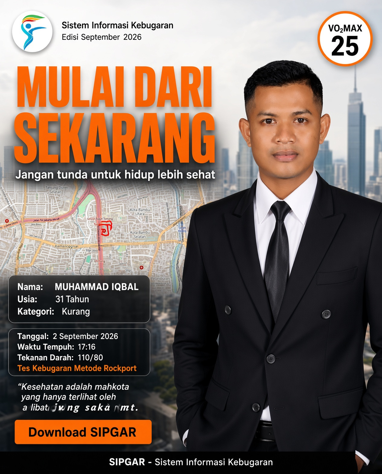 Cover hasil tes kebugaran MUHAMMAD IQBAL