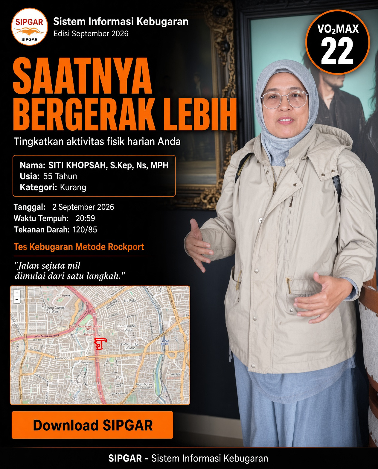 Cover hasil tes kebugaran SITI KHOPSAH, S.Kep, Ns, MPH