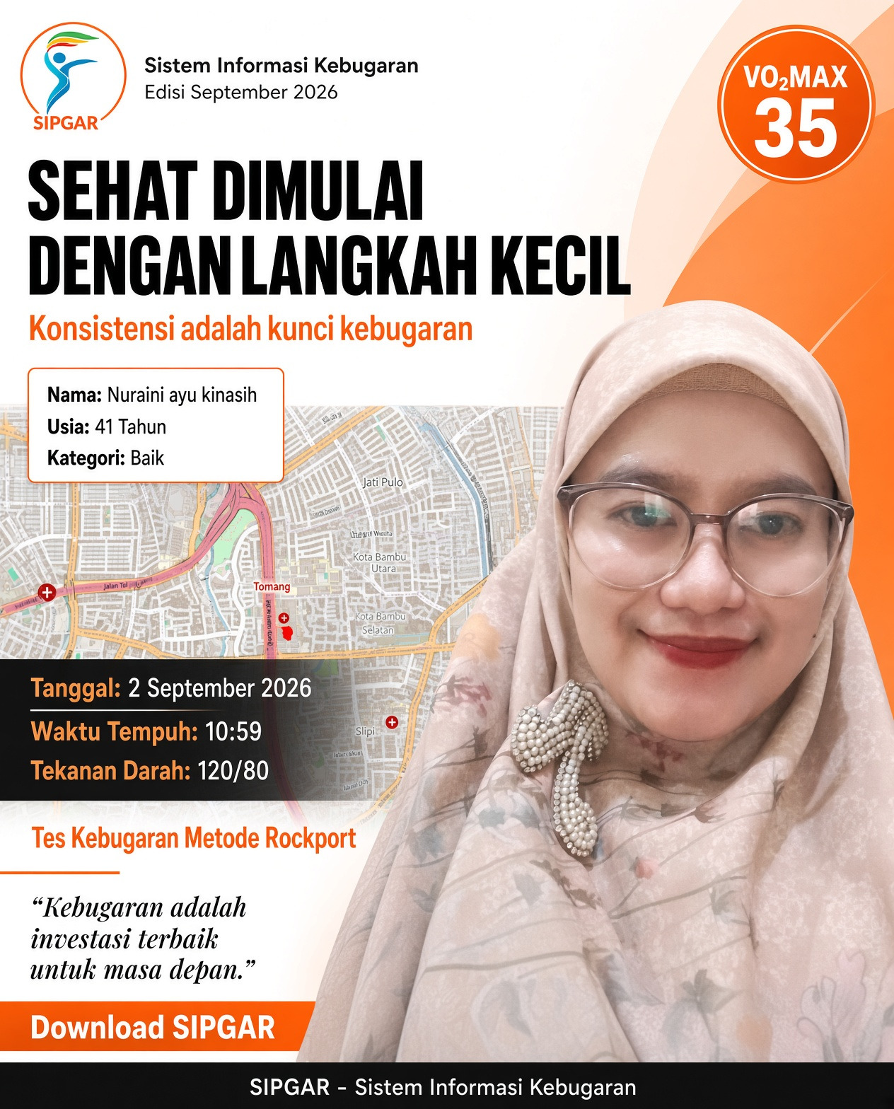 Cover hasil tes kebugaran Nuraini ayu kinasih