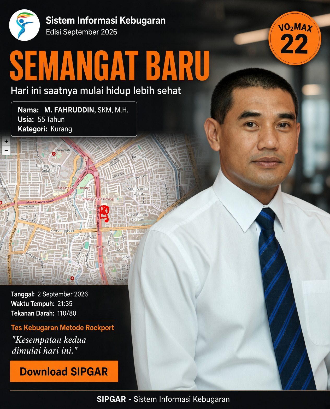 Cover hasil tes kebugaran M. FAHRUDDIN, SKM, M.H.