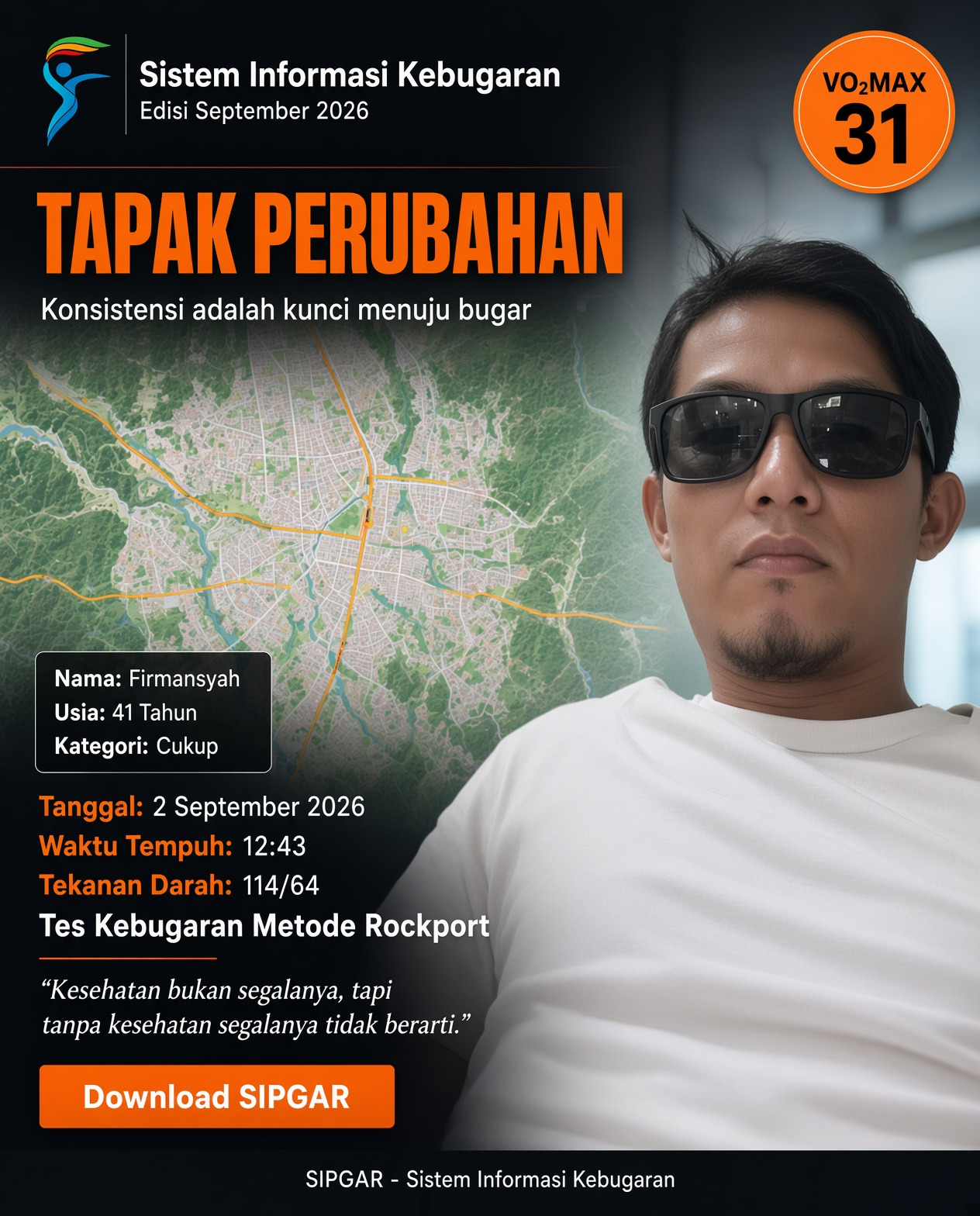 Cover hasil tes kebugaran Firmansyah