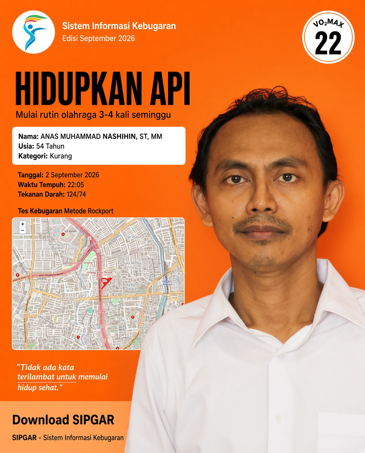 Cover hasil tes kebugaran ANAS MUHAMMAD NASHIHIN, ST, MM
