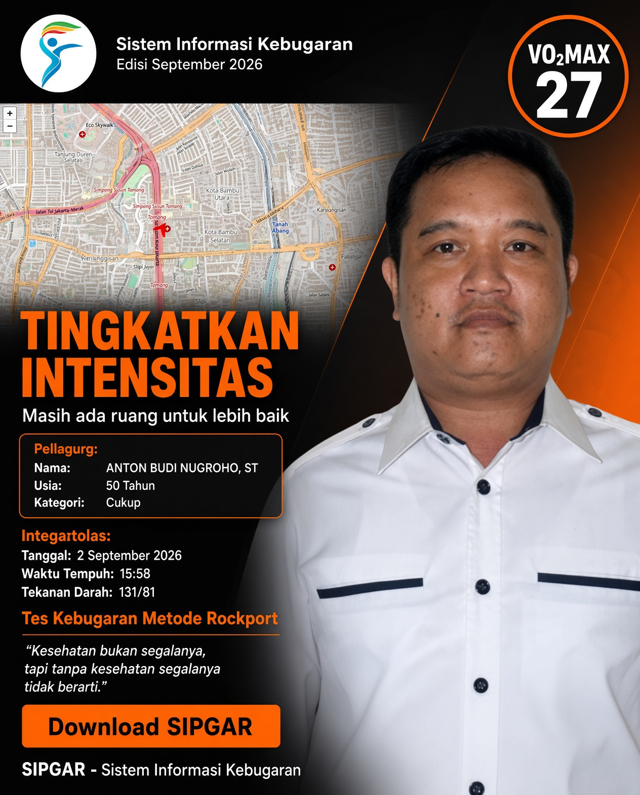 Cover hasil tes kebugaran ANTON BUDI NUGROHO, ST