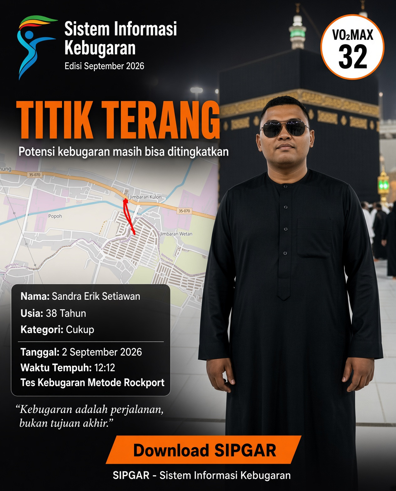 Cover hasil tes kebugaran Sandra erik setiawan