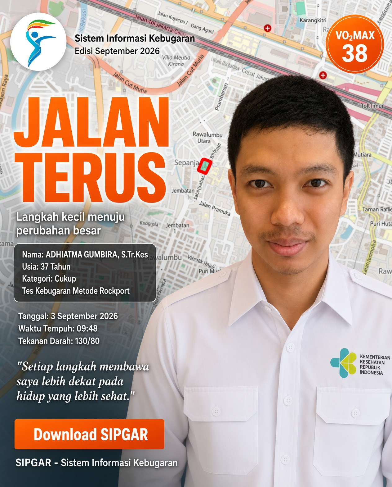 Cover hasil tes kebugaran ADHIATMA GUMBIRA, S.Tr.Kes