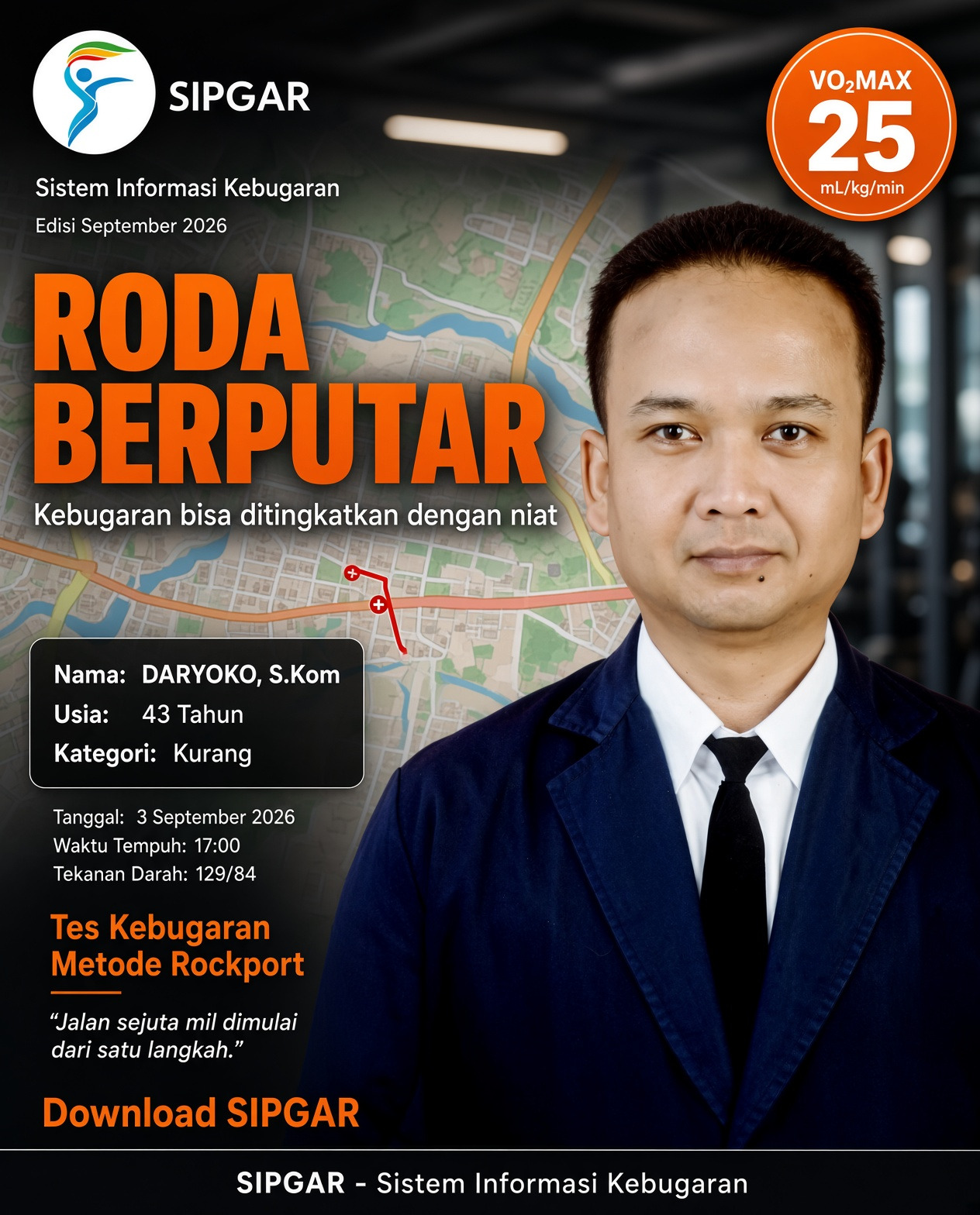 Cover hasil tes kebugaran DARYOKO, S.Kom