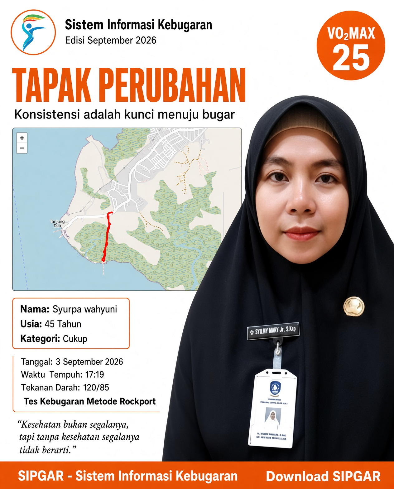 Cover hasil tes kebugaran Syurpa wahyuni