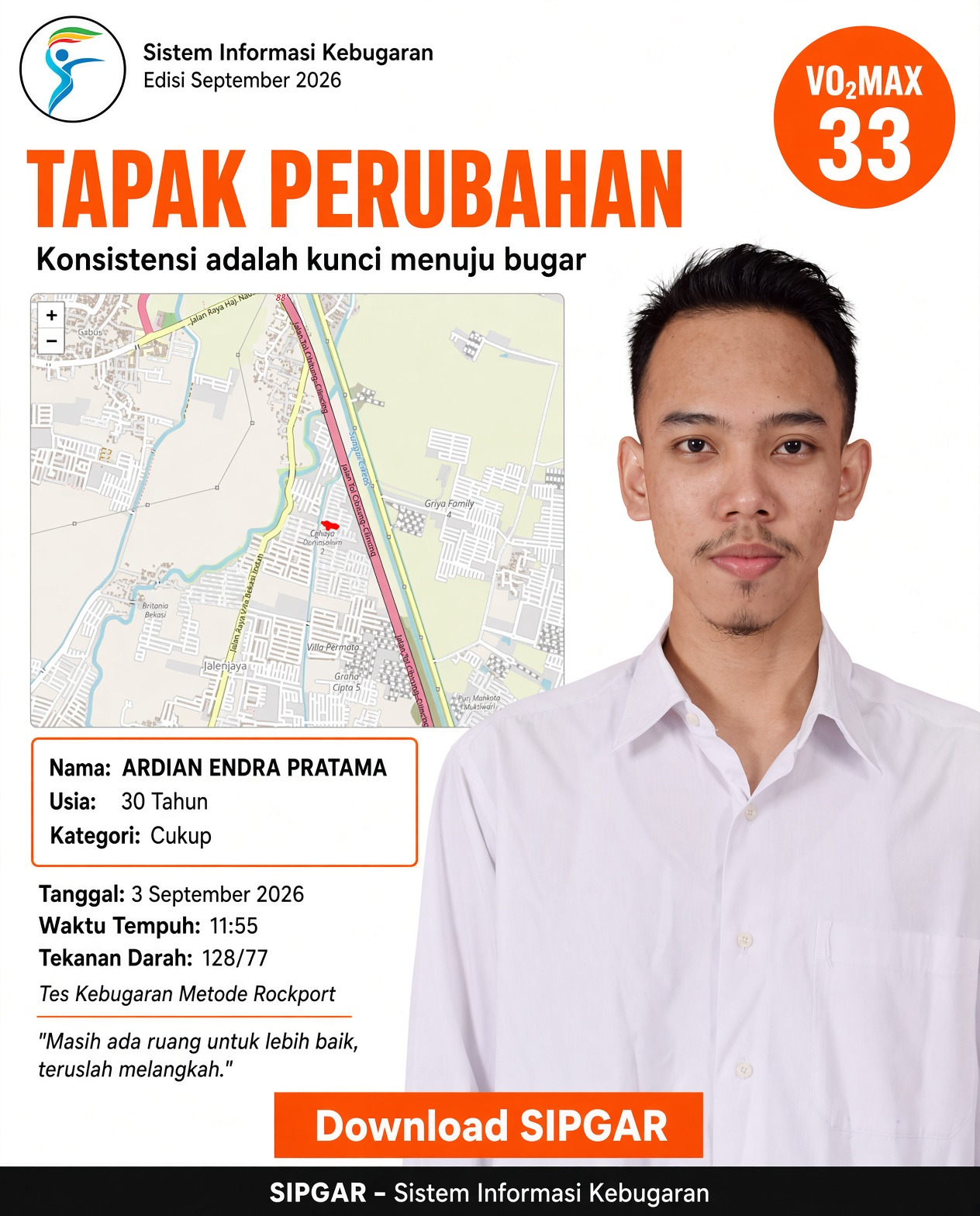 Cover hasil tes kebugaran ARDIAN ENDRA PRATAMA