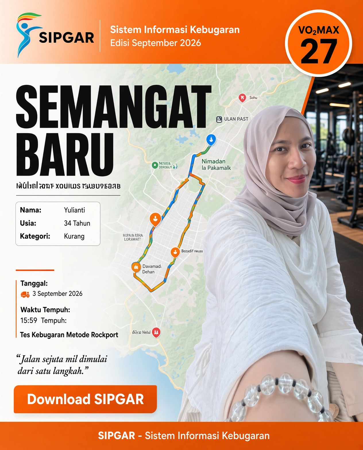 Cover hasil tes kebugaran Yulianti