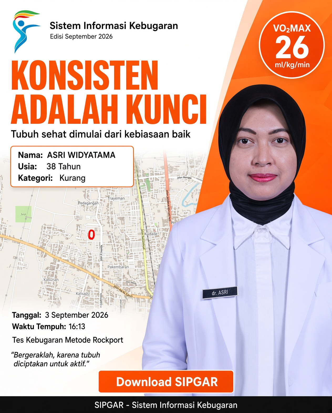 Cover hasil tes kebugaran ASRI WIDYATAMA